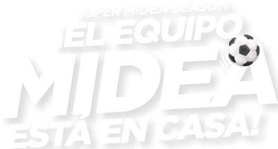 Logotipo de la promoción Super Midea Season – El Equipo Midea Está en Casa